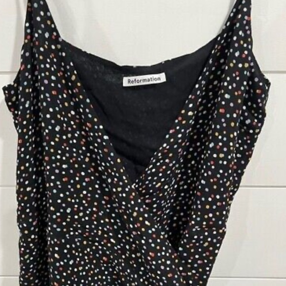 Reformation black polka dot Troppo mini dress - Picture 5 of 8